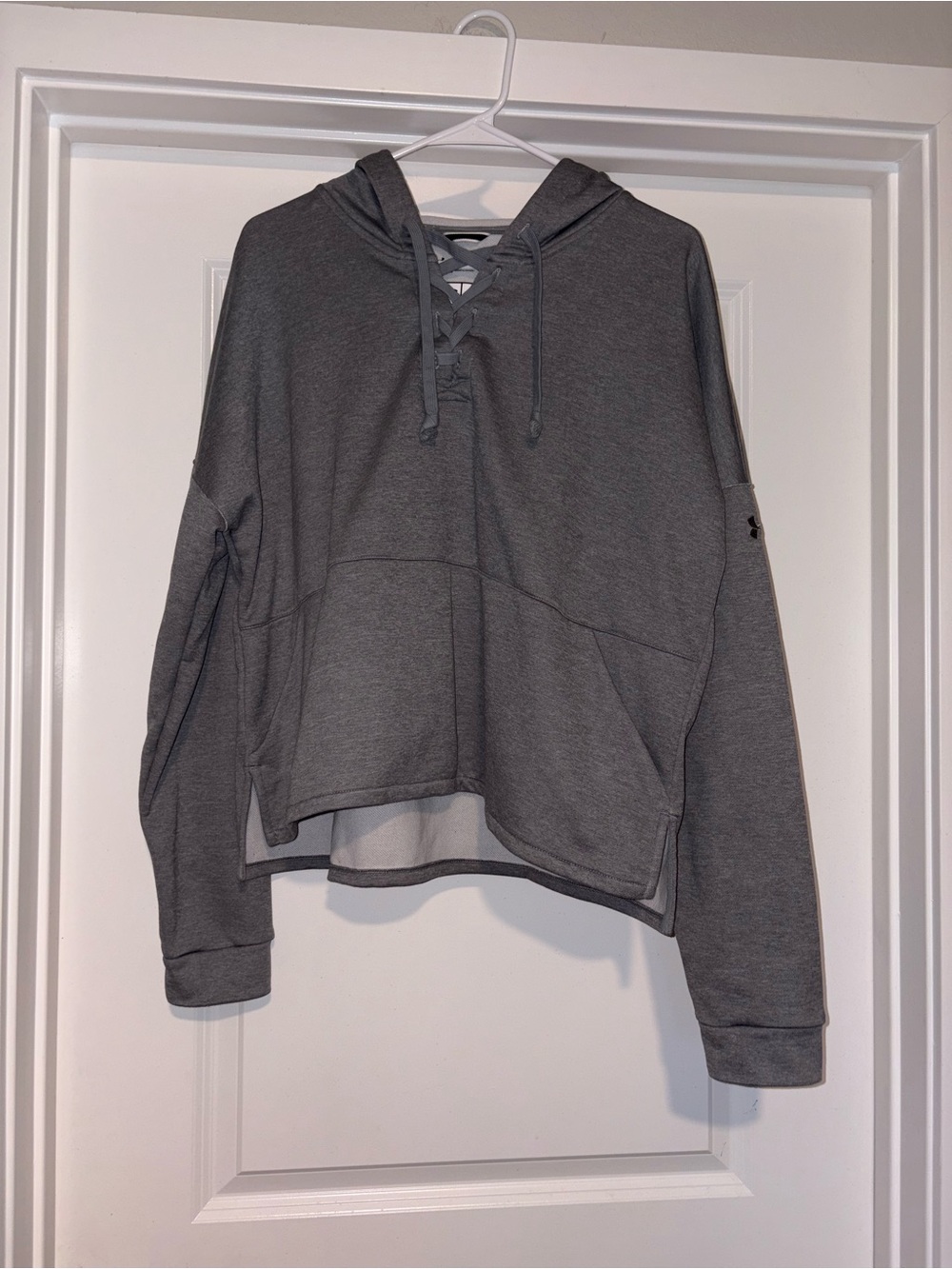 Under Armour Gray Lace-Up Hooded Pullover